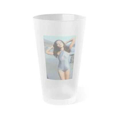 Barbara Carrera #127 (Vintage Female Icon) Frosted Pint Glass 16oz 16oz Frosted - Go Mug Yourself