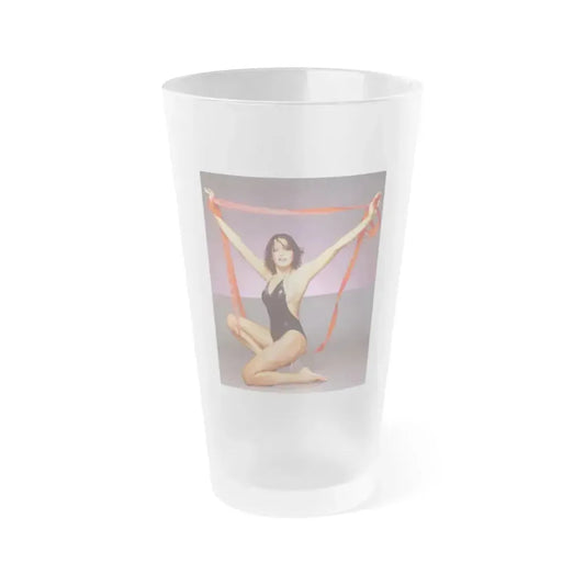Barbara Carrera #14 (Vintage Female Icon) Frosted Pint Glass 16oz 16oz Frosted - Go Mug Yourself