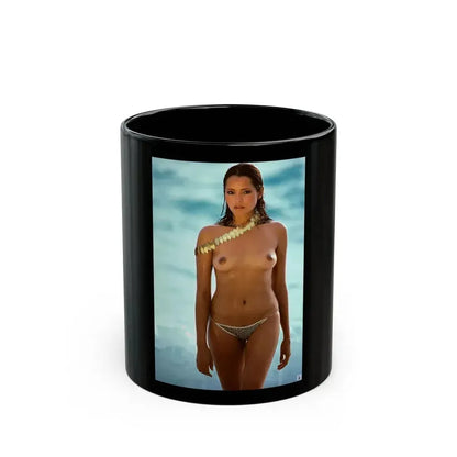 Barbara Carrera #19 - Topless (Vintage Female Icon) Black Coffee Mug 11oz - Go Mug Yourself