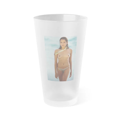 Barbara Carrera #19 - Topless (Vintage Female Icon) Frosted Pint Glass 16oz-16oz-Frosted-Go Mug Yourself