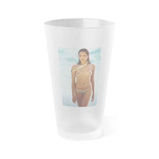 Barbara Carrera #19 - Topless (Vintage Female Icon) Frosted Pint Glass 16oz-16oz-Frosted-Go Mug Yourself