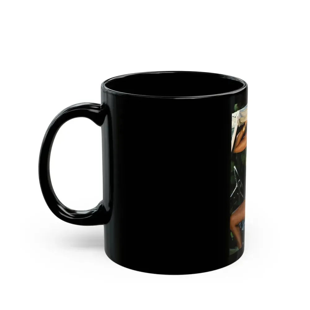 Barbara Carrera #35 - Topless (Vintage Female Icon) Black Coffee Mug - Go Mug Yourself