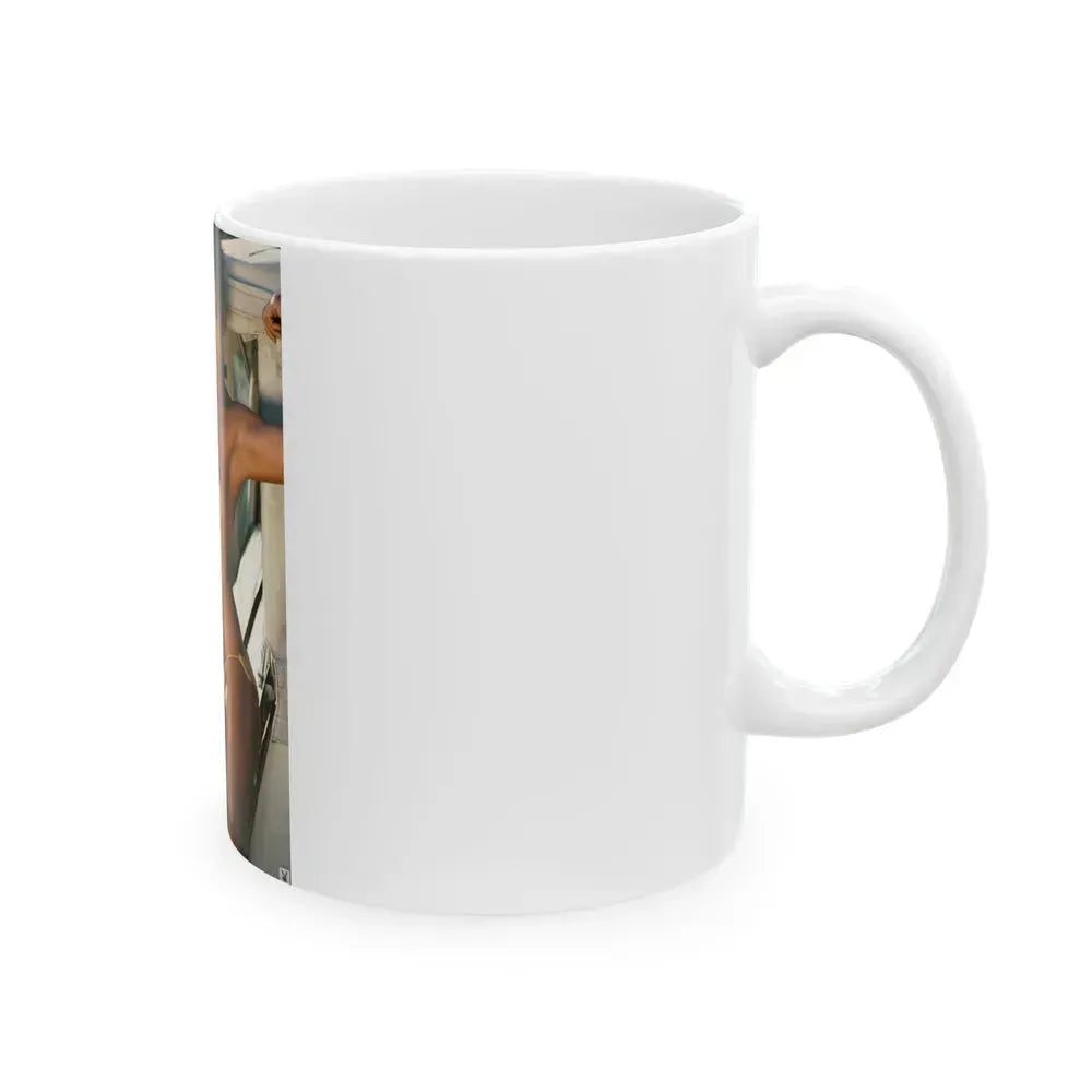 Barbara Carrera #35 - Topless (Vintage Female Icon) White Coffee Mug - Go Mug Yourself