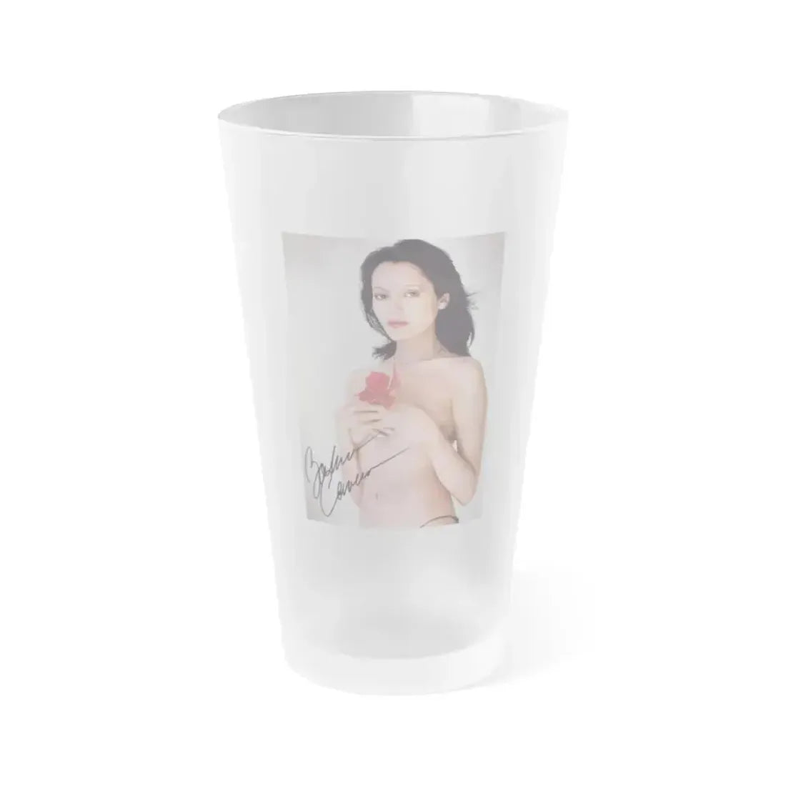 Barbara Carrera #50 (Vintage Female Icon) Frosted Pint Glass 16oz 16oz Frosted - Go Mug Yourself