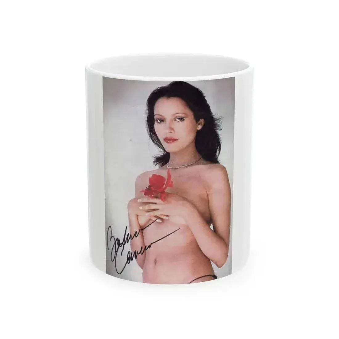 Barbara Carrera #50 (Vintage Female Icon) White Coffee Mug 11oz - Go Mug Yourself
