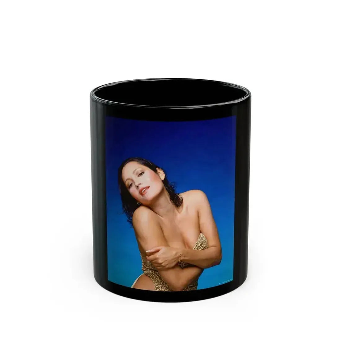Barbara Carrera #56 (Vintage Female Icon) Black Coffee Mug 11oz - Go Mug Yourself