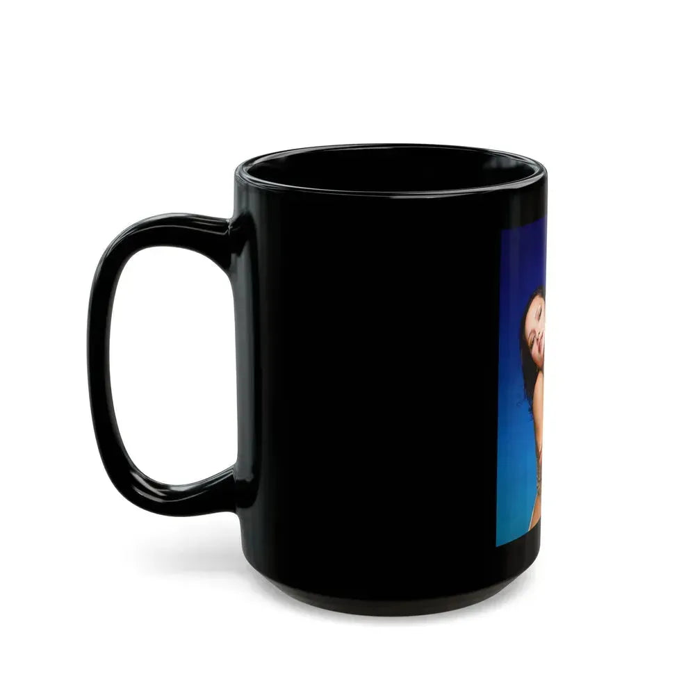 Barbara Carrera #56 (Vintage Female Icon) Black Coffee Mug - Go Mug Yourself