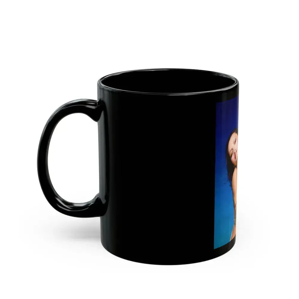 Barbara Carrera #56 (Vintage Female Icon) Black Coffee Mug - Go Mug Yourself