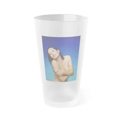 Barbara Carrera #56 (Vintage Female Icon) Frosted Pint Glass 16oz 16oz Frosted - Go Mug Yourself