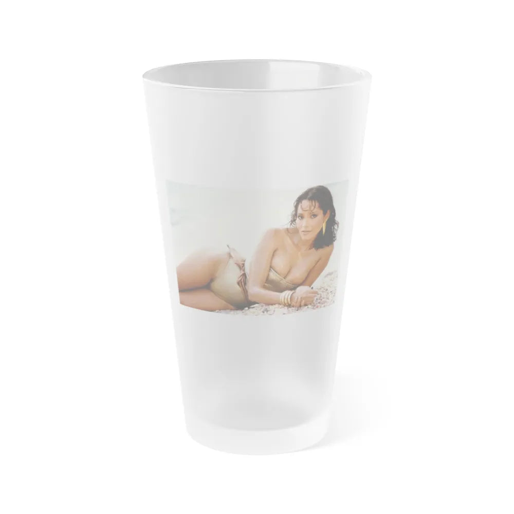 Barbara Carrera #63 1 (Vintage Female Icon) Frosted Pint Glass 16oz-16oz-Frosted-Go Mug Yourself