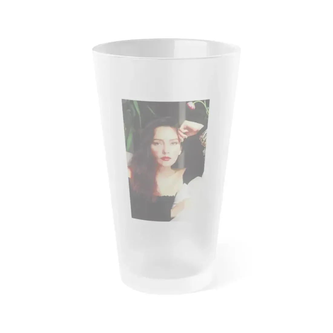 Barbara Carrera #64 (Vintage Female Icon) Frosted Pint Glass 16oz 16oz Frosted - Go Mug Yourself