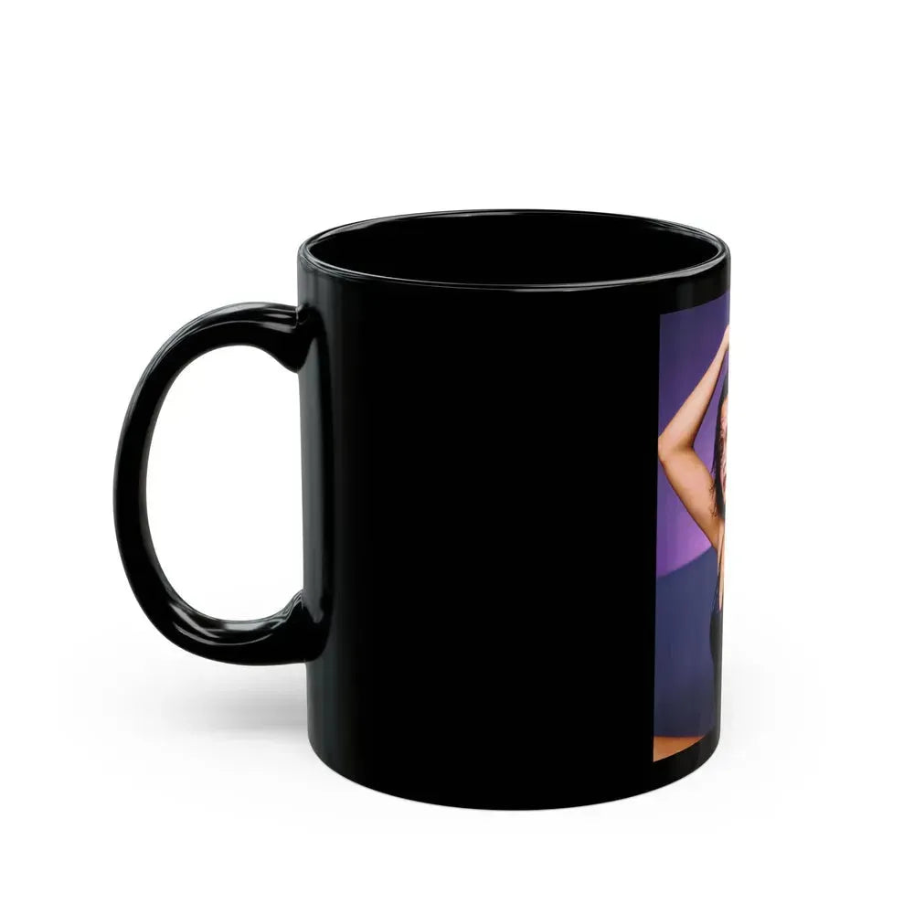 Barbara Carrera #76 (Vintage Female Icon) Black Coffee Mug - Go Mug Yourself