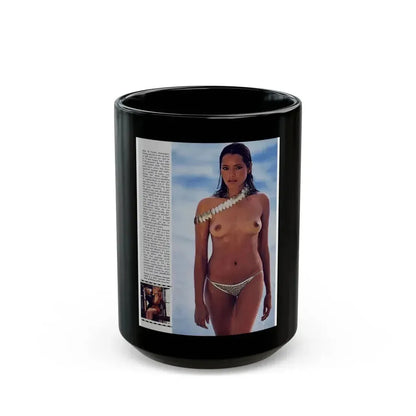 Barbara Carrera #78 - Playboy Mag. March '82 Photo (Vintage Female Icon) Black Coffee Mug 15oz - Go Mug Yourself