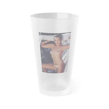 Barbara Carrera #79 - Playboy Mag. March '82 Photo (Vintage Female Icon) Frosted Pint Glass 16oz 16oz Frosted - Go Mug Yourself