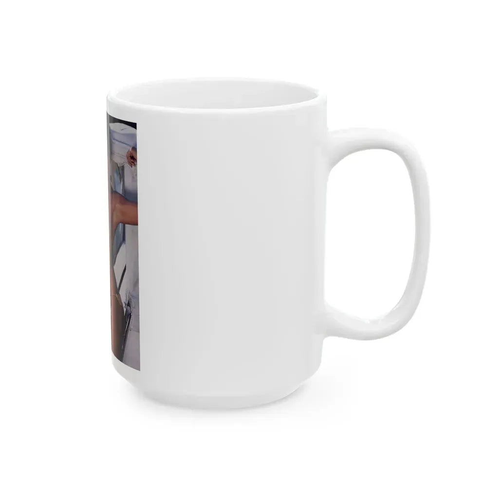 Barbara Carrera #79 - Playboy Mag. March '82 Photo (Vintage Female Icon) White Coffee Mug - Go Mug Yourself