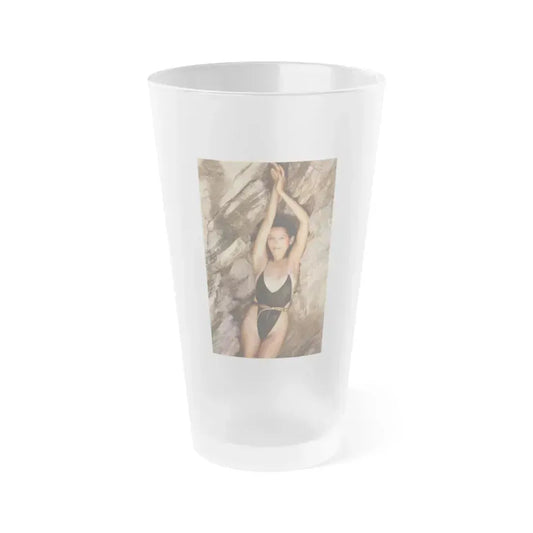 Barbara Carrera #81 (Vintage Female Icon) Frosted Pint Glass 16oz 16oz Frosted - Go Mug Yourself