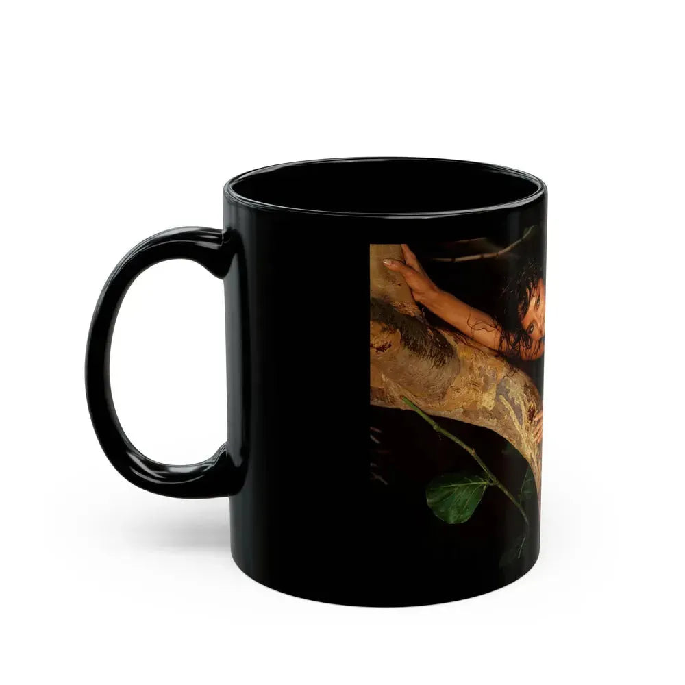 Barbara Carrera #86 (Vintage Female Icon) Black Coffee Mug - Go Mug Yourself
