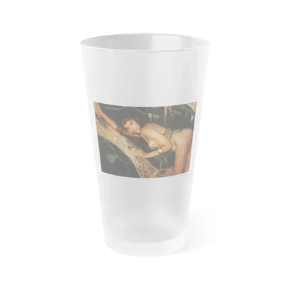 Barbara Carrera #86 (Vintage Female Icon) Frosted Pint Glass 16oz 16oz Frosted - Go Mug Yourself