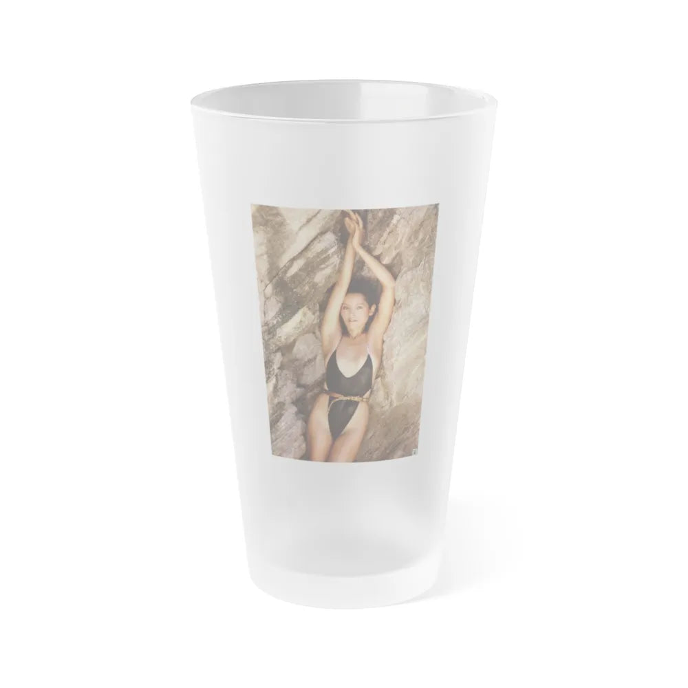 Barbara Carrera #89 (Vintage Female Icon) Frosted Pint Glass 16oz-16oz-Frosted-Go Mug Yourself