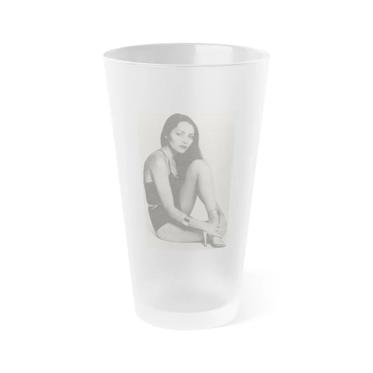 Barbara Carrera #90 (Vintage Female Icon) Frosted Pint Glass 16oz-16oz-Frosted-Go Mug Yourself