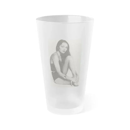Barbara Carrera #90 (Vintage Female Icon) Frosted Pint Glass 16oz 16oz Frosted - Go Mug Yourself