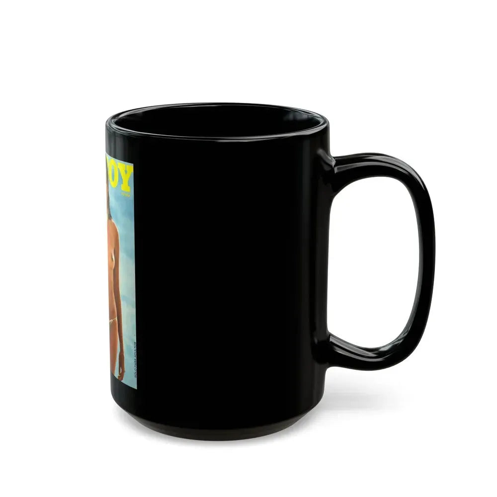 Barbara Carrera #91 - Playboy Mag. Front Cover (Vintage Female Icon) Black Coffee Mug - Go Mug Yourself