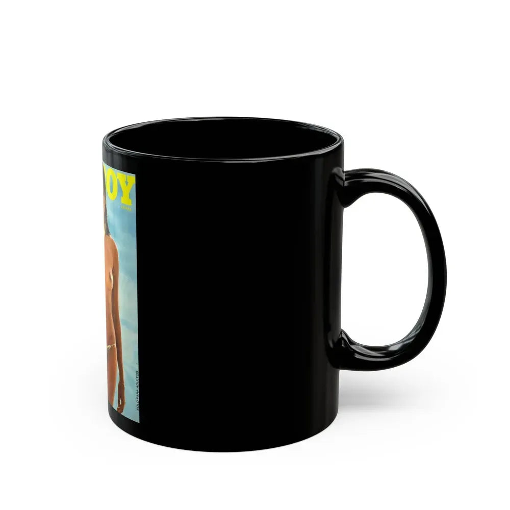 Barbara Carrera #91 - Playboy Mag. Front Cover (Vintage Female Icon) Black Coffee Mug - Go Mug Yourself