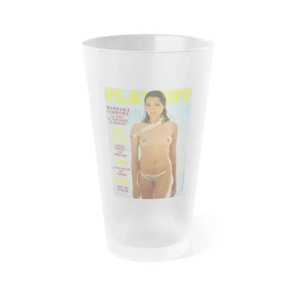 Barbara Carrera #91 - Playboy Mag. Front Cover (Vintage Female Icon) Frosted Pint Glass 16oz 16oz Frosted - Go Mug Yourself