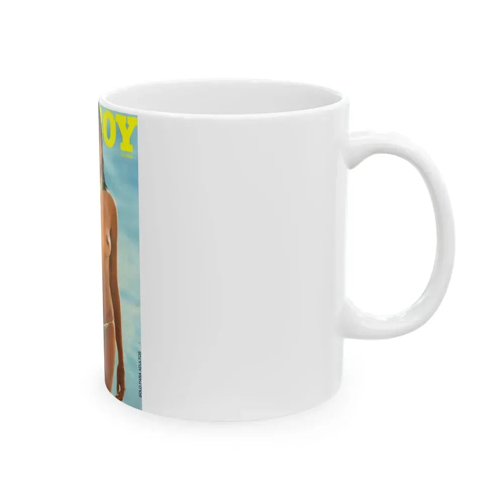 Barbara Carrera #91 - Playboy Mag. Front Cover (Vintage Female Icon) White Coffee Mug - Go Mug Yourself