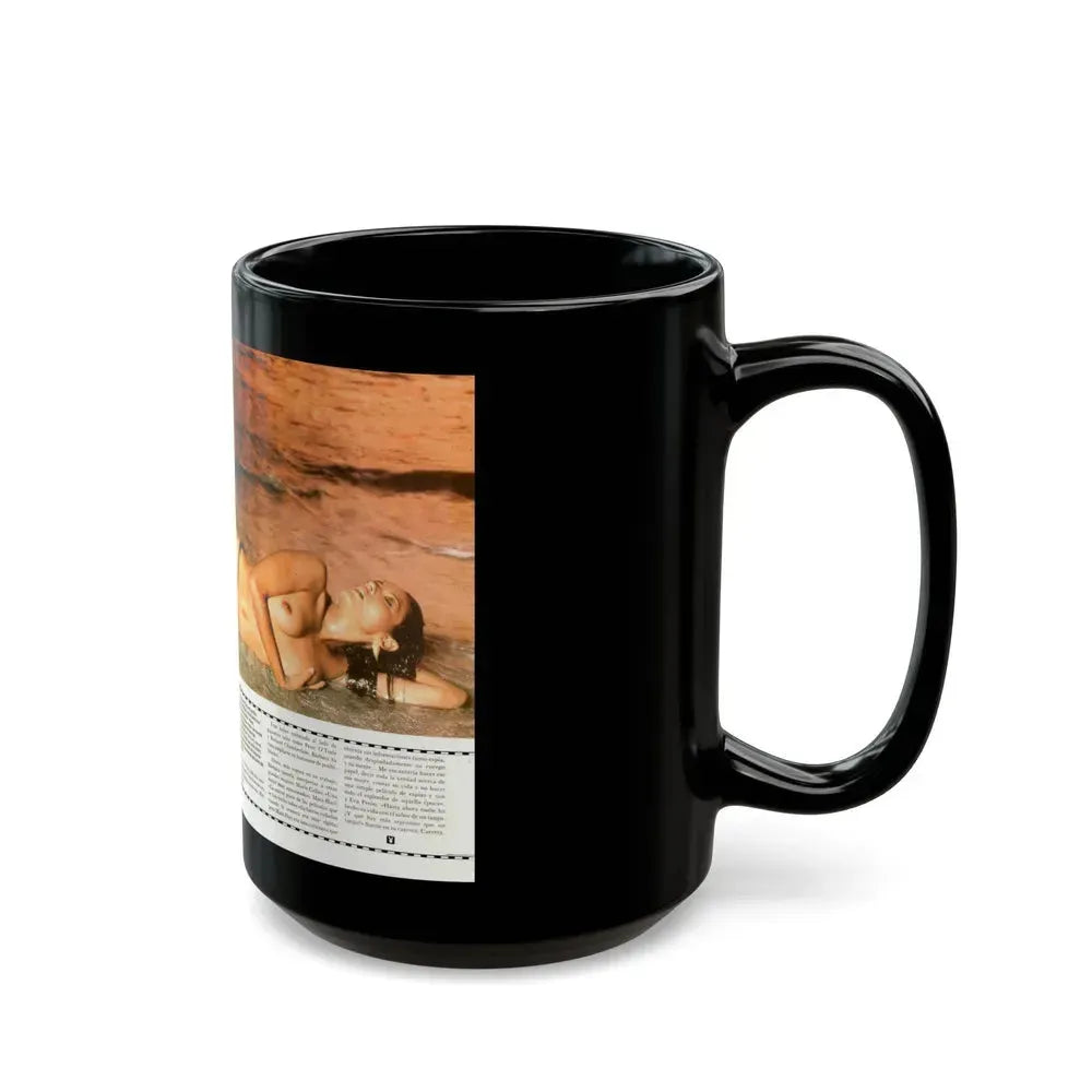 Barbara Carrera #92 (Vintage Female Icon) Black Coffee Mug - Go Mug Yourself