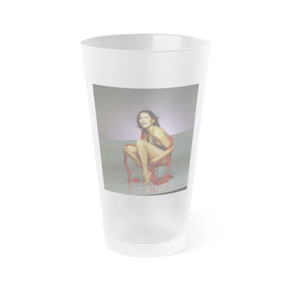 Barbara Carrera #95 (Vintage Female Icon) Frosted Pint Glass 16oz-16oz-Frosted-Go Mug Yourself