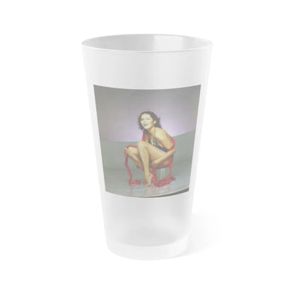 Barbara Carrera #95 (Vintage Female Icon) Frosted Pint Glass 16oz-16oz-Frosted-Go Mug Yourself