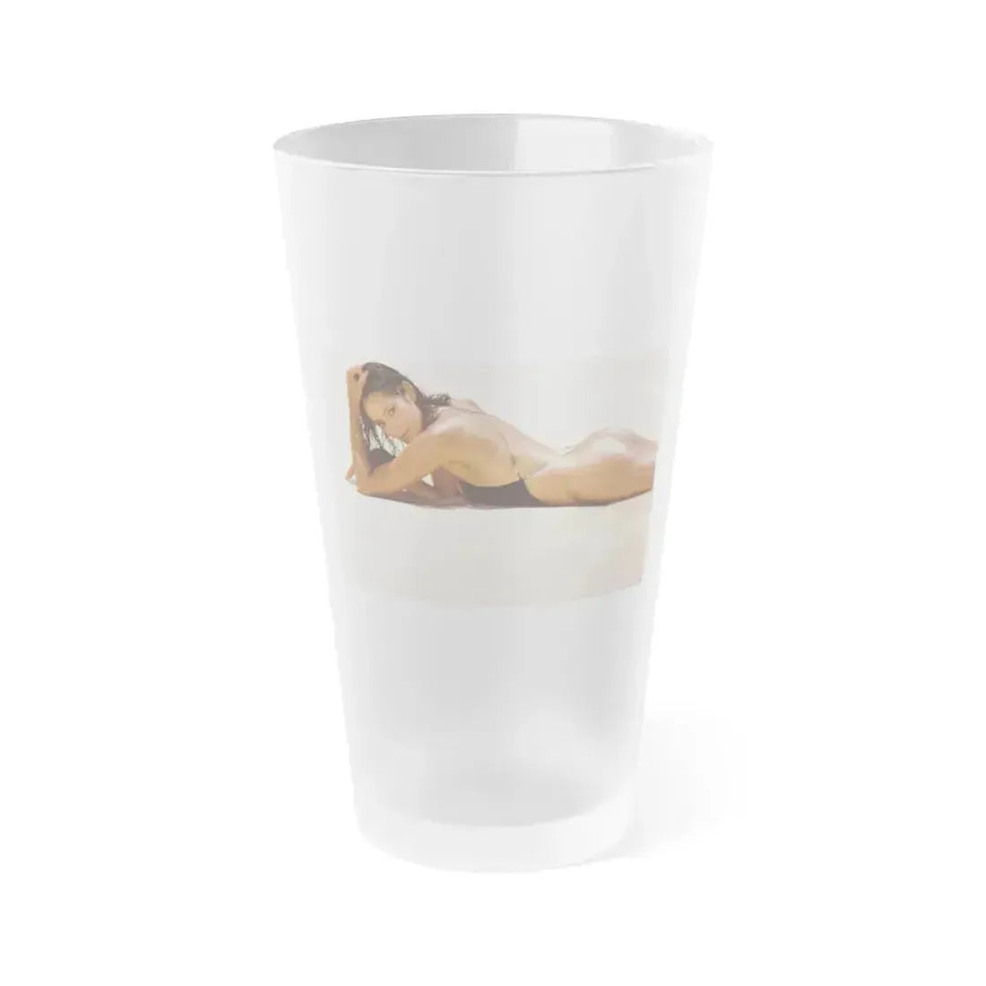 Barbara Carrera #97 (Vintage Female Icon) Frosted Pint Glass 16oz 16oz Frosted - Go Mug Yourself