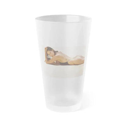 Barbara Carrera #97 (Vintage Female Icon) Frosted Pint Glass 16oz 16oz Frosted - Go Mug Yourself