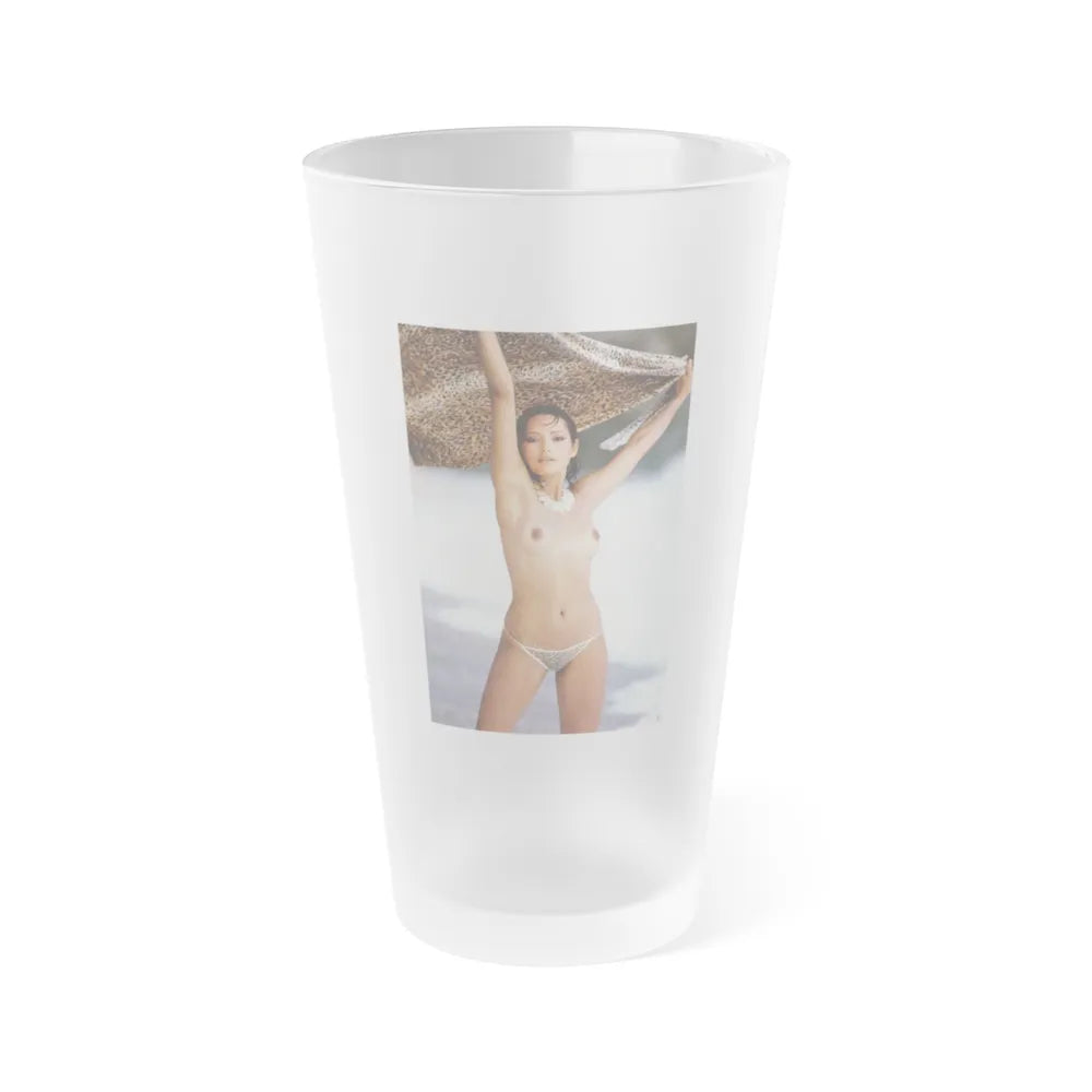 Barbara Carrera #98 - Topless (Vintage Female Icon) Frosted Pint Glass 16oz-16oz-Frosted-Go Mug Yourself