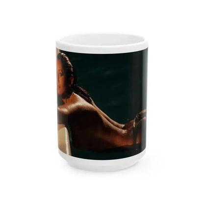 Barbara Carrera #99 (Vintage Female Icon) White Coffee Mug 15oz - Go Mug Yourself