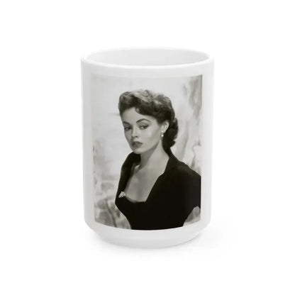 Barbara Darrow #06 (Vintage Female Icon) White Coffee Mug 15oz - Go Mug Yourself