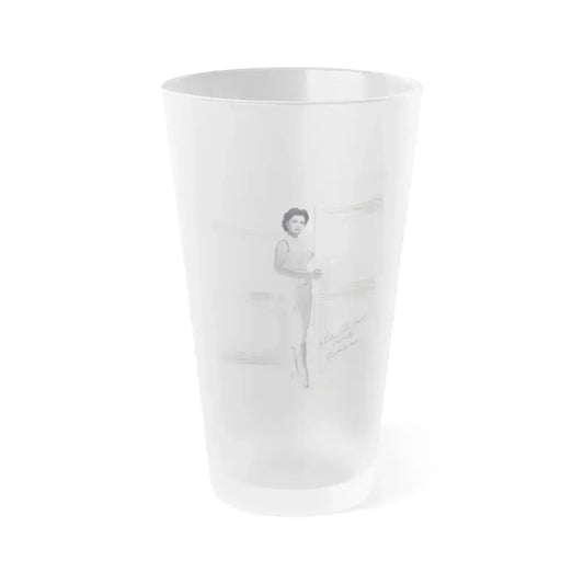 Barbara Darrow #07 1 (Vintage Female Icon) Frosted Pint Glass 16oz 16oz Frosted - Go Mug Yourself