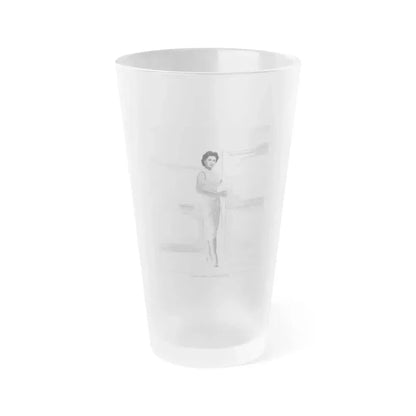 Barbara Darrow #07 (Vintage Female Icon) Frosted Pint Glass 16oz 16oz Frosted - Go Mug Yourself