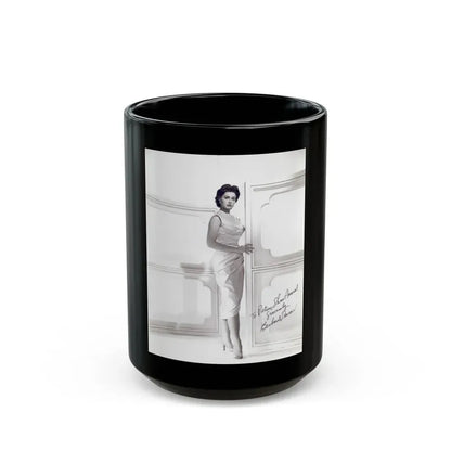 Barbara Darrow #07_1 (Vintage Female Icon) Black Coffee Mug 15oz - Go Mug Yourself