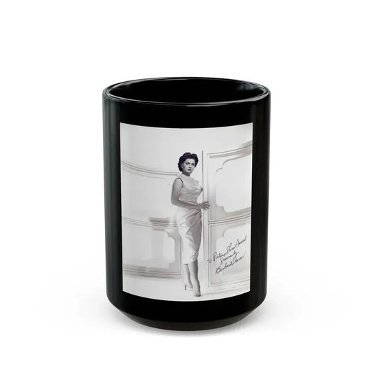 Barbara Darrow #07_1 (Vintage Female Icon) Black Coffee Mug 15oz - Go Mug Yourself