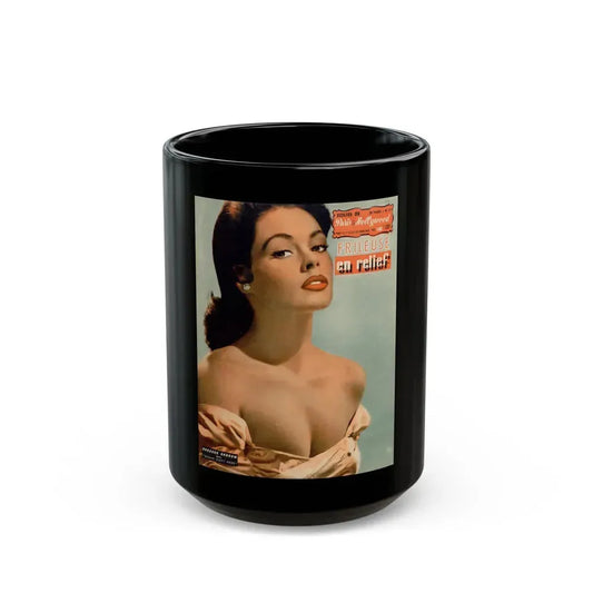 Barbara Darrow #10 (Vintage Female Icon) Black Coffee Mug 15oz - Go Mug Yourself