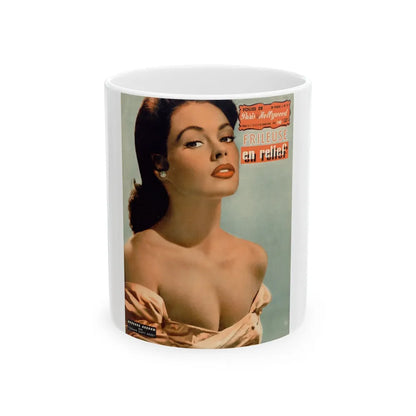 Barbara Darrow #10 (Vintage Female Icon) White Coffee Mug-11oz-Go Mug Yourself