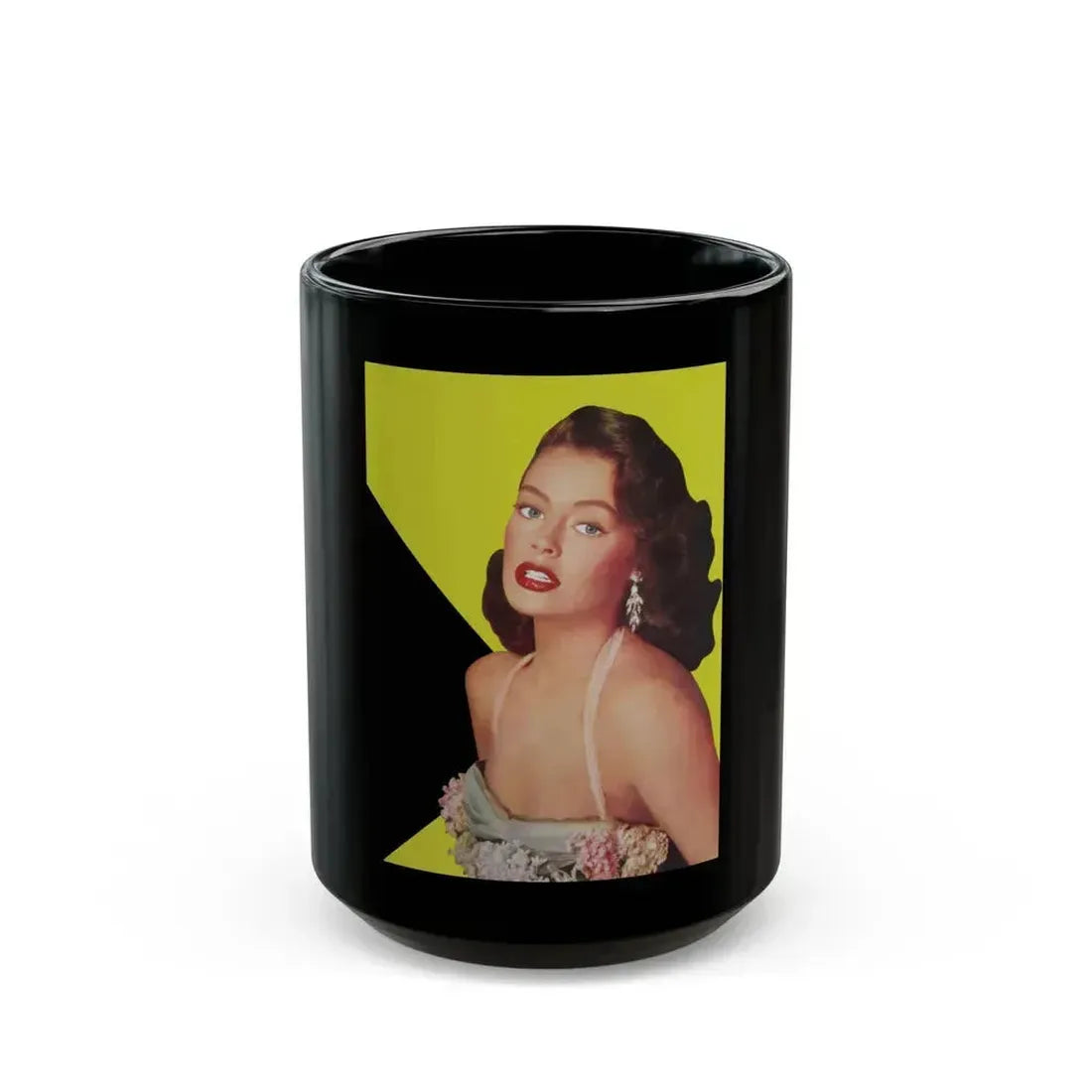 Barbara Darrow #11 (Vintage Female Icon) Black Coffee Mug 15oz - Go Mug Yourself