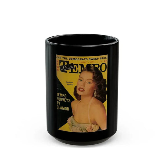 Barbara Darrow #19 - Mag. Cover (Vintage Female Icon) Black Coffee Mug 15oz - Go Mug Yourself