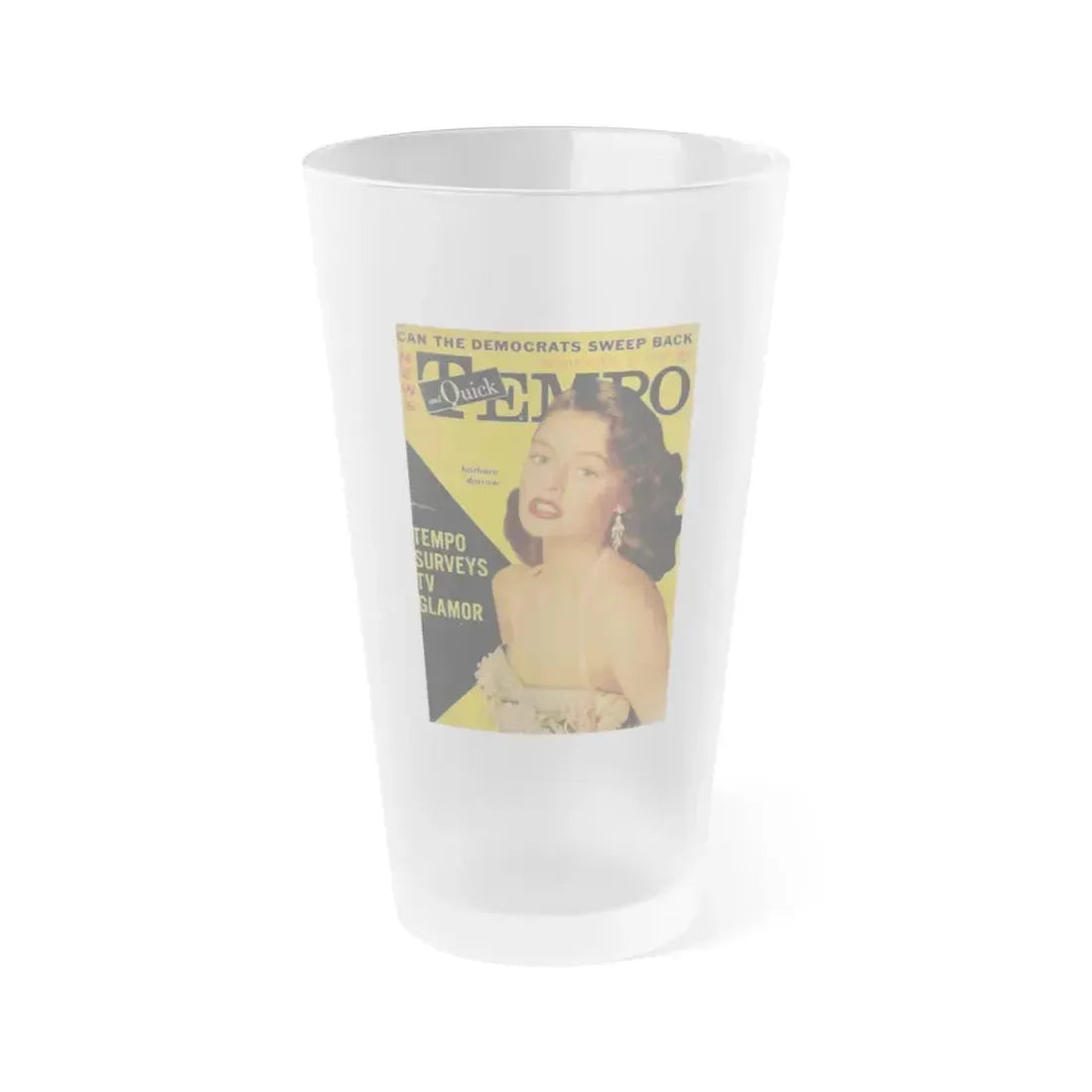 Barbara Darrow #19 - Mag. Cover (Vintage Female Icon) Frosted Pint Glass 16oz 16oz Frosted - Go Mug Yourself
