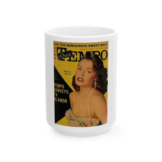 Barbara Darrow #19 - Mag. Cover (Vintage Female Icon) White Coffee Mug 15oz - Go Mug Yourself