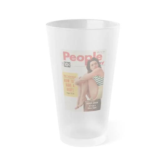 Barbara Darrow #23 - Barbara on Cover in Color of People Pocket Mag. 4-21-54 (Vintage Female Icon) Frosted Pint Glass 16oz 16oz Frosted - Go Mug Yourself