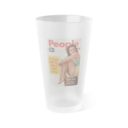 Barbara Darrow #23 - Barbara on Cover in Color of People Pocket Mag. 4-21-54 (Vintage Female Icon) Frosted Pint Glass 16oz 16oz Frosted - Go Mug Yourself
