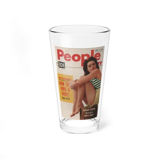 Barbara Darrow #23 - Barbara on Cover in Color of People Pocket Mag. 4-21-54 (Vintage Female Icon) Pint Glass 16oz 16oz - Go Mug Yourself